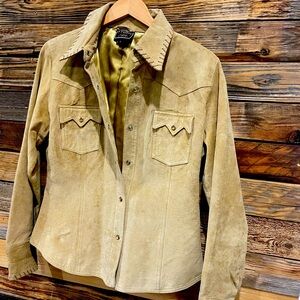 L WM's suede leather bottom shirt STuDIO WEST